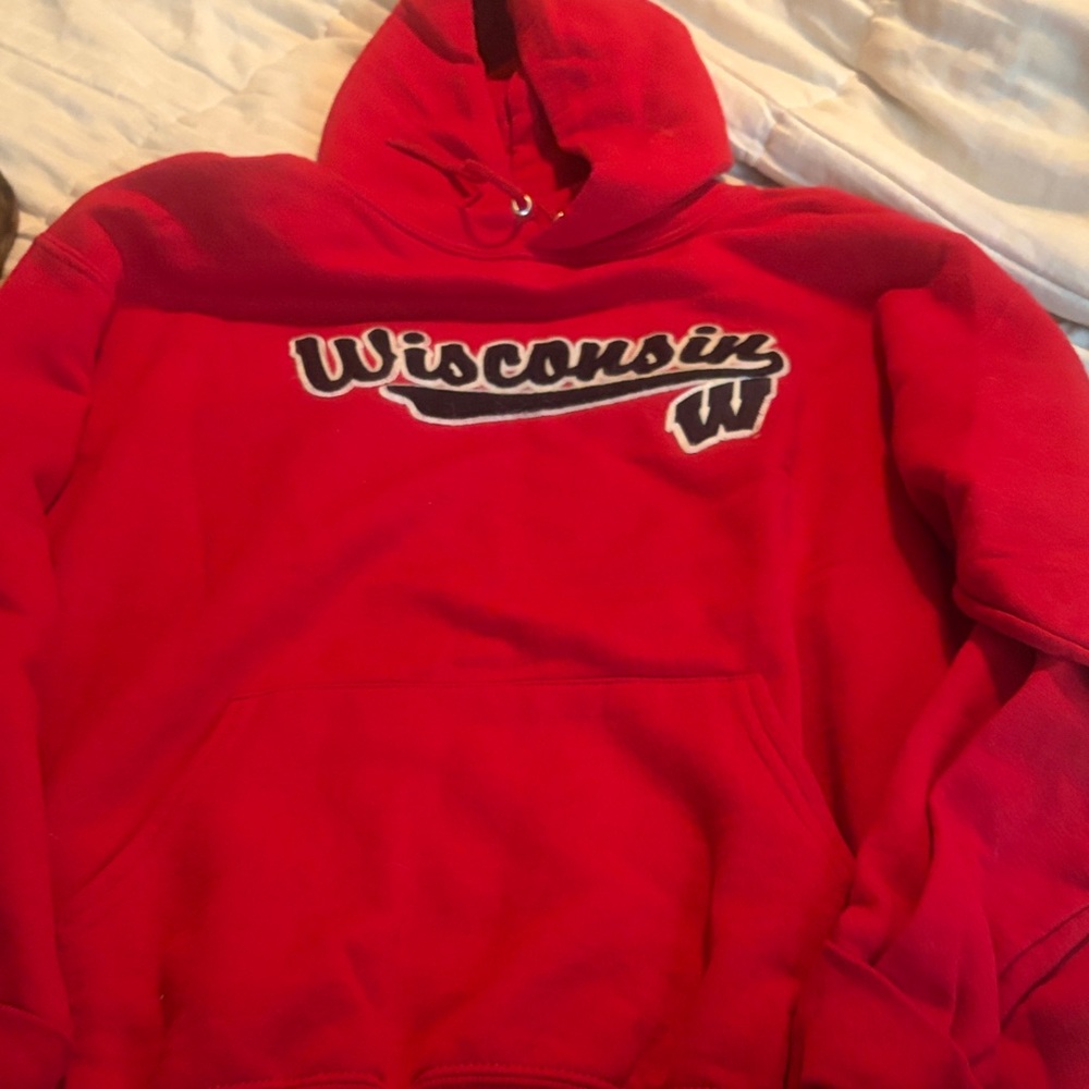 Jerzees Red Wisconsin Hoodie